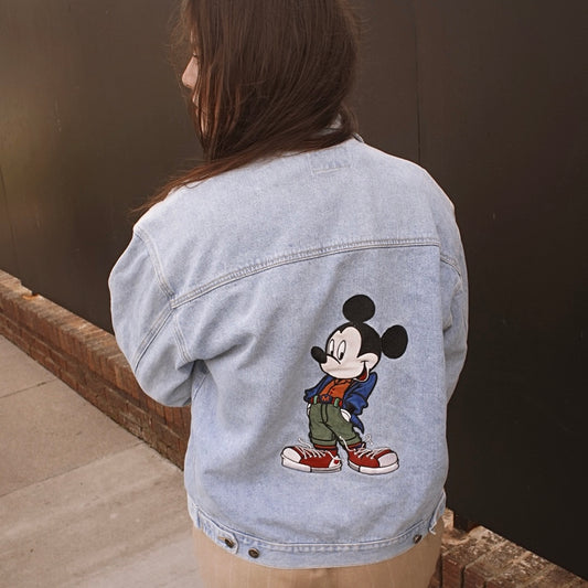Vintage Mickey Mouse Embroidered Denim Jacket 90’s