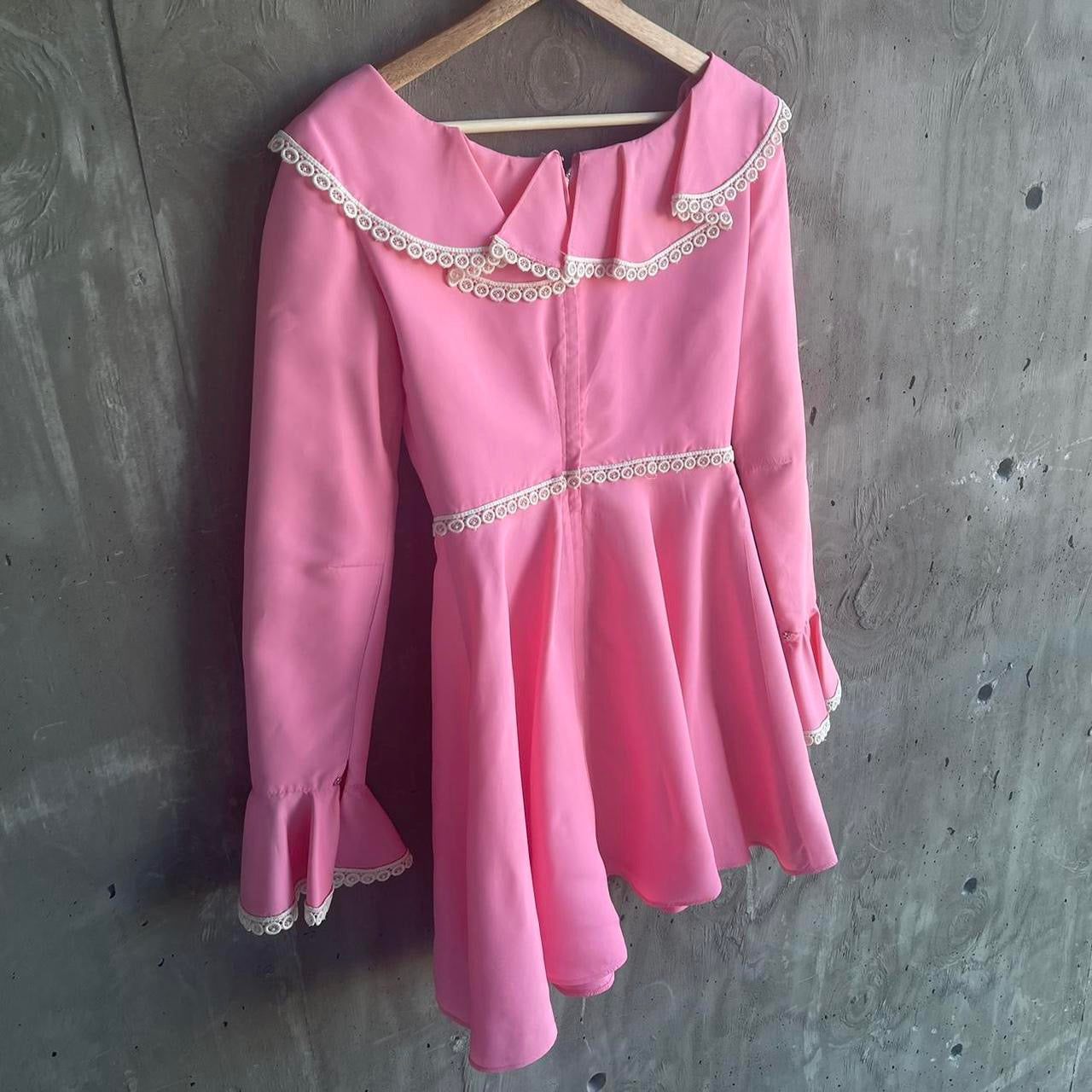 Vintage Prairie Cottagecore Mini Dress in Pink 70’s
