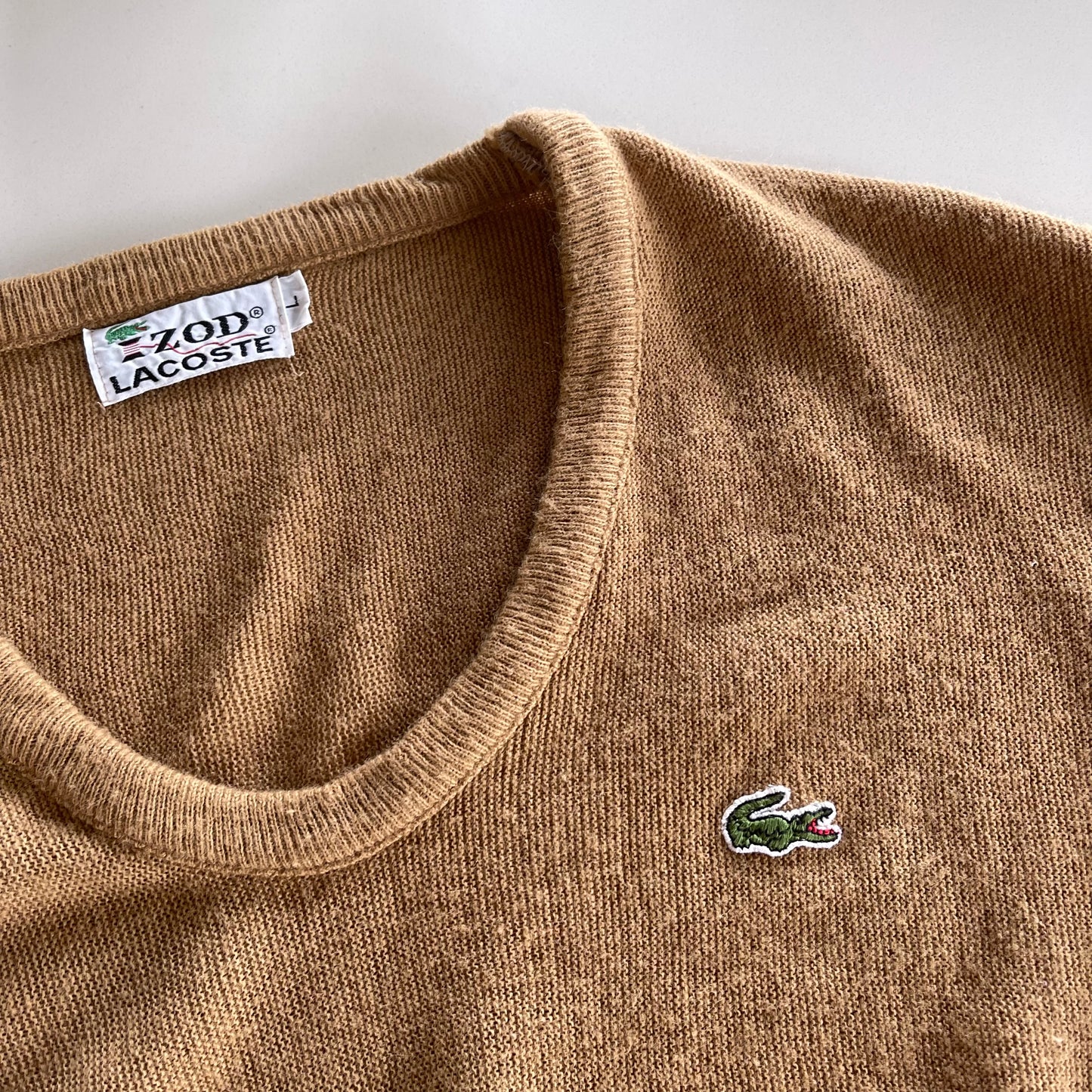 Vintage 60’s Lacoste x Izod Knit Sweater in Tan