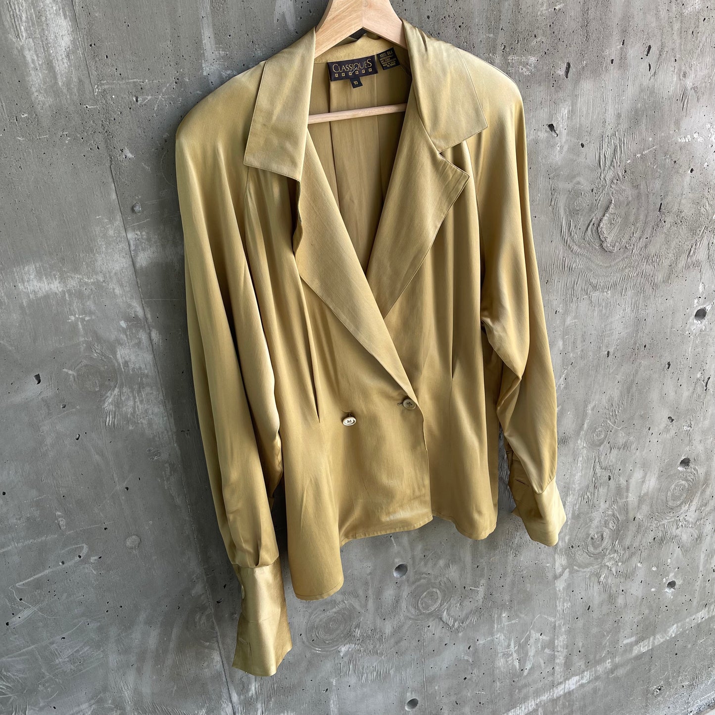 Vintage 90’s Silk Blouse by Classiques in Gold