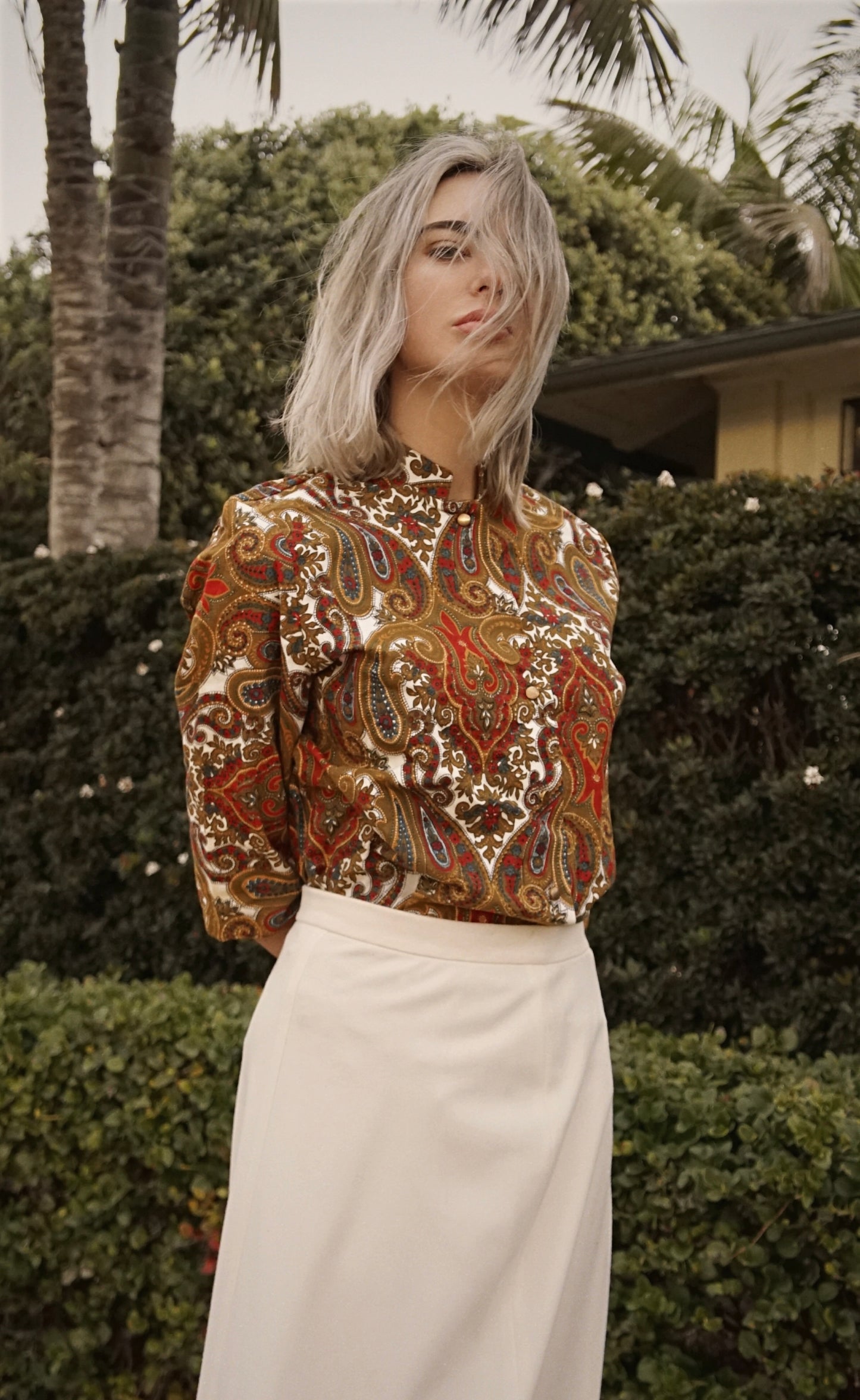Vintage 60’s -70’s Union Made Paisley Print Top