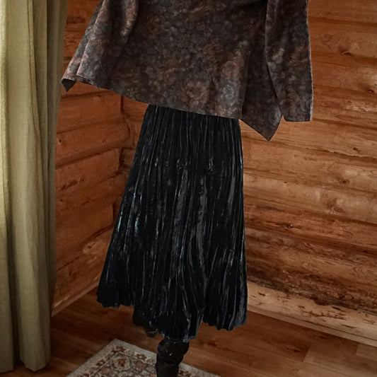 Vintage Double D Ranch Wear Velvet Broom Skirt