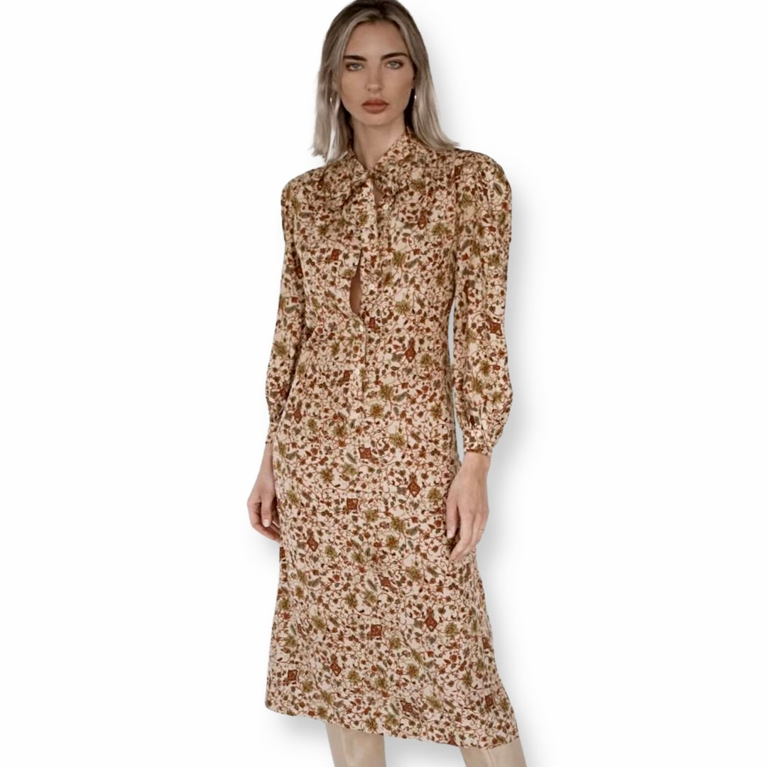 Vintage 60’s Designer Lanvin Paisley Floral Silk Dress