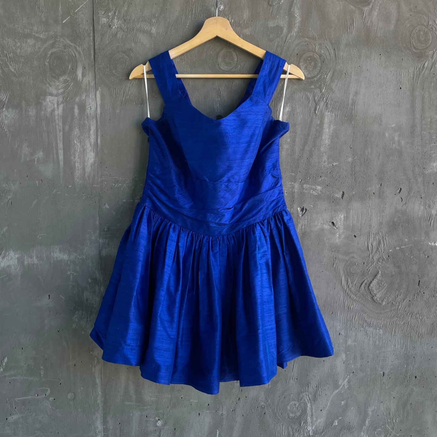 Vintage 60’s-70’s Raw Silk Mini Dress in Blue