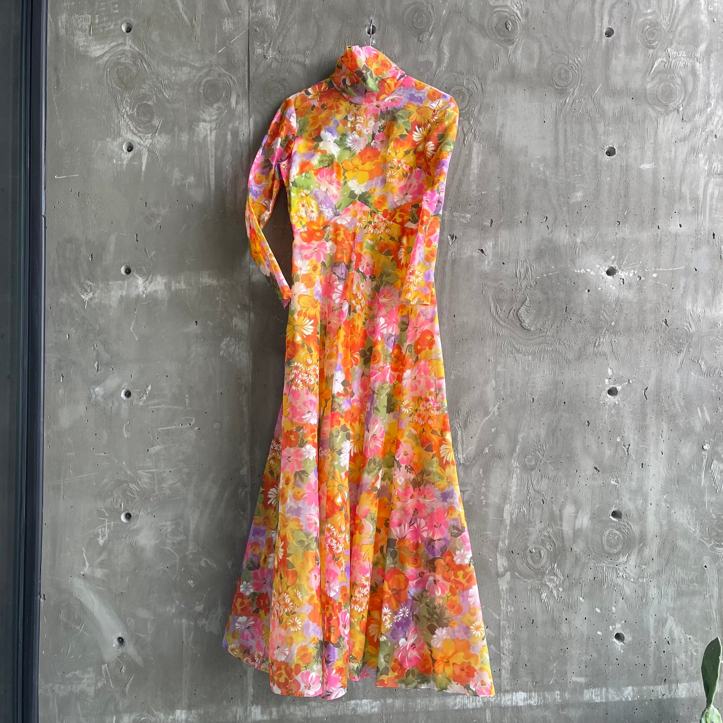 Vintage Prairie Dress in Vibrant Floral Print 70’s Handmade