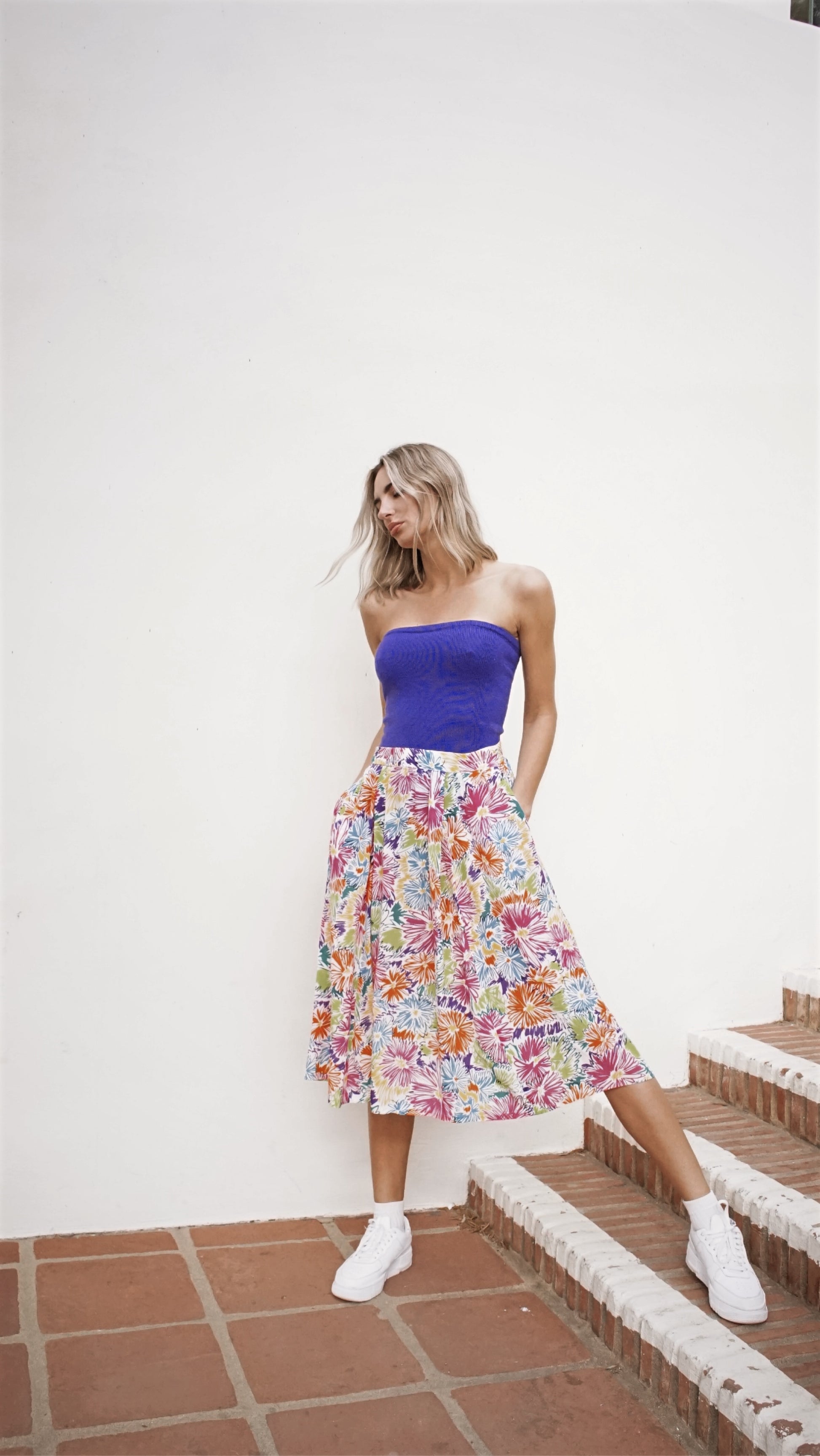 Vintage 80’s Christian Dior Floral Print Skirt - SHOP EZRA