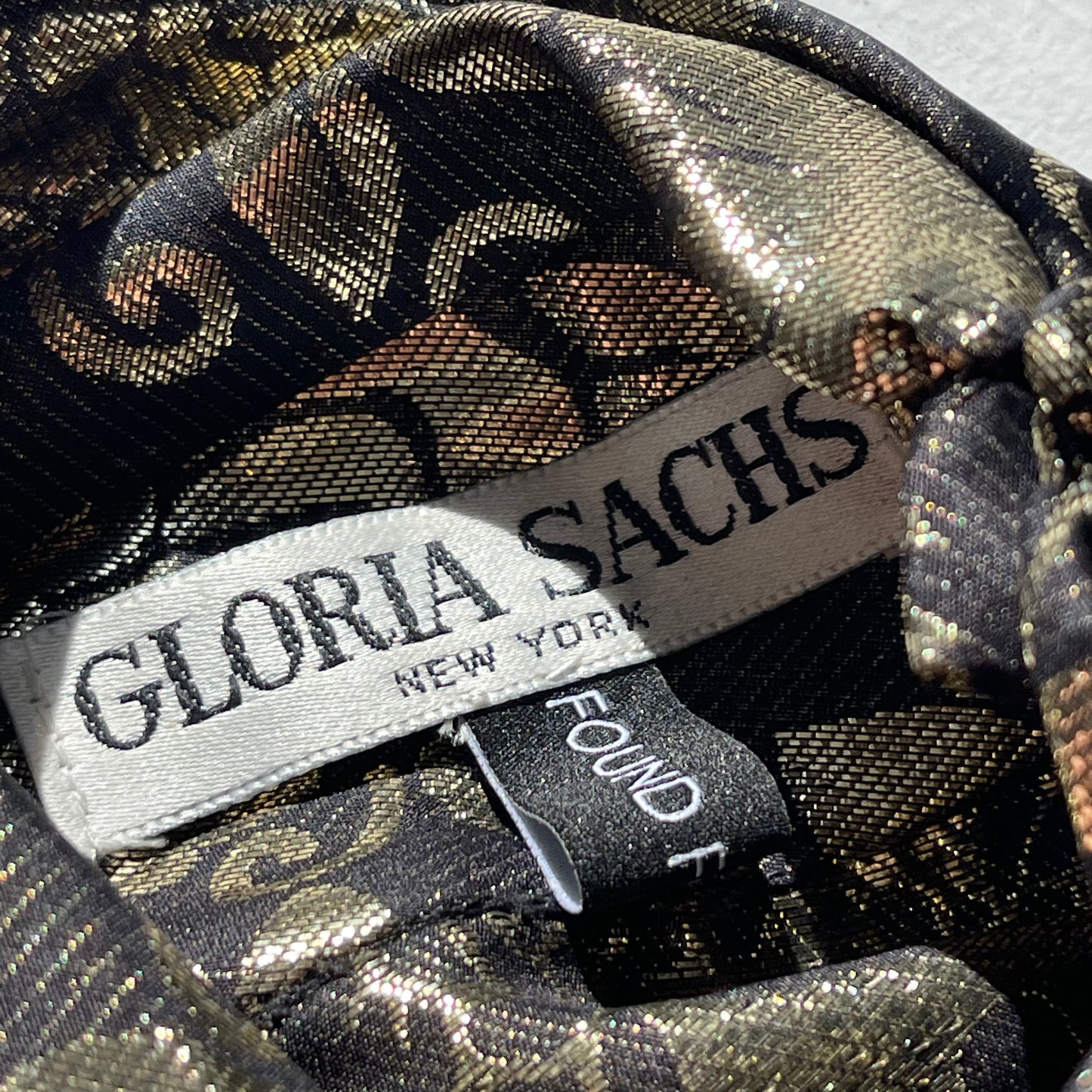 Vintage Gloria Sachs Silk Metallic Gold Blouse 70’s 80’s