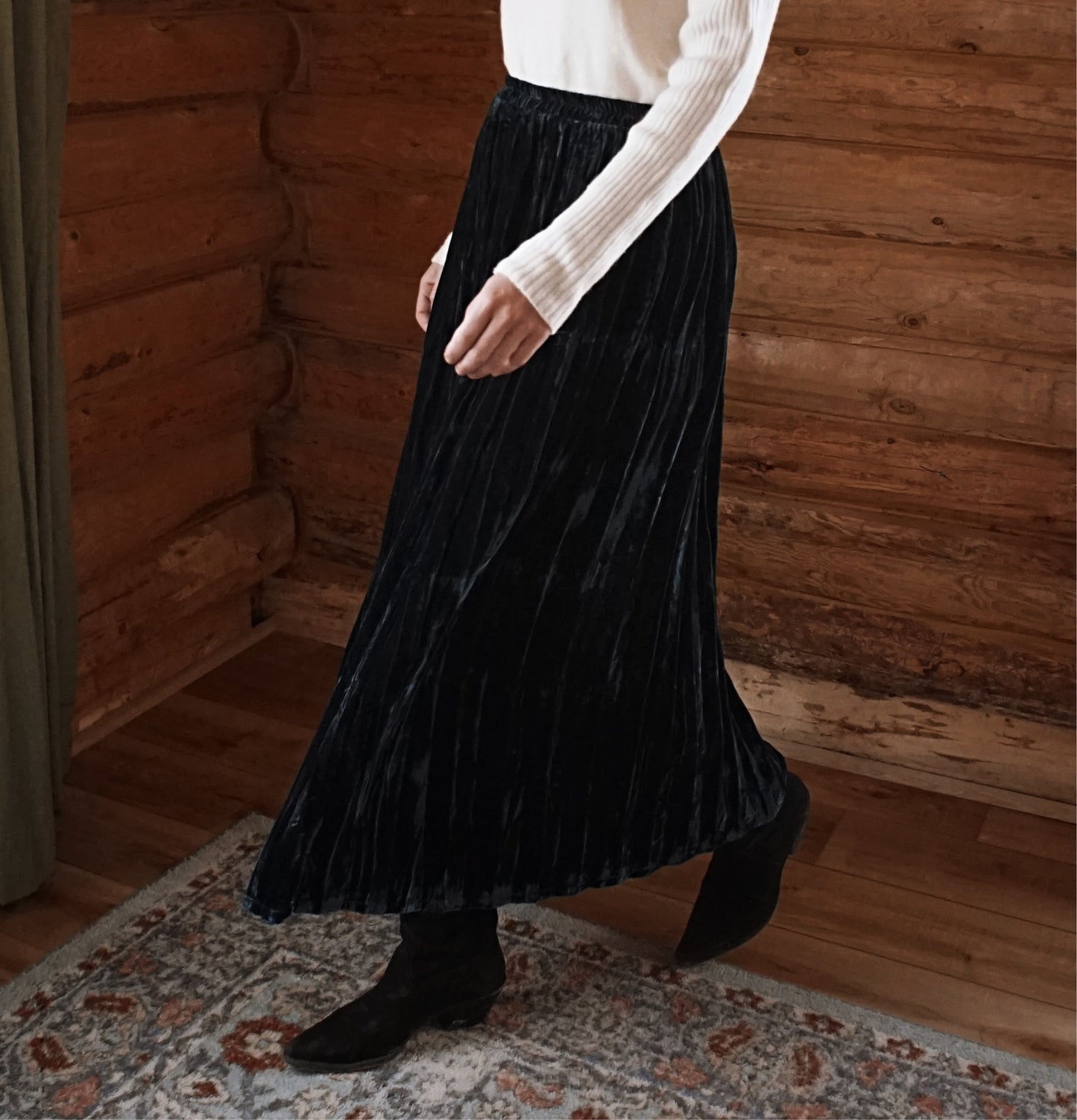 Vintage Double D Ranch Wear Velvet Broom Skirt