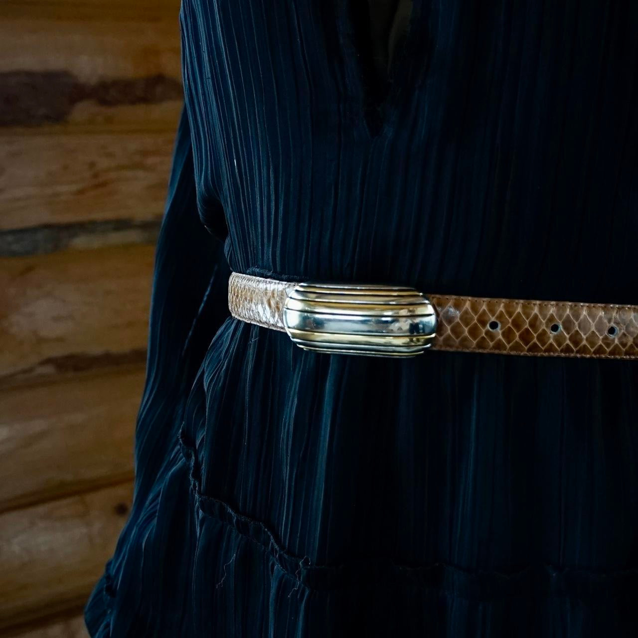 Vintage Christian Dior Snakeskin Leather Belt