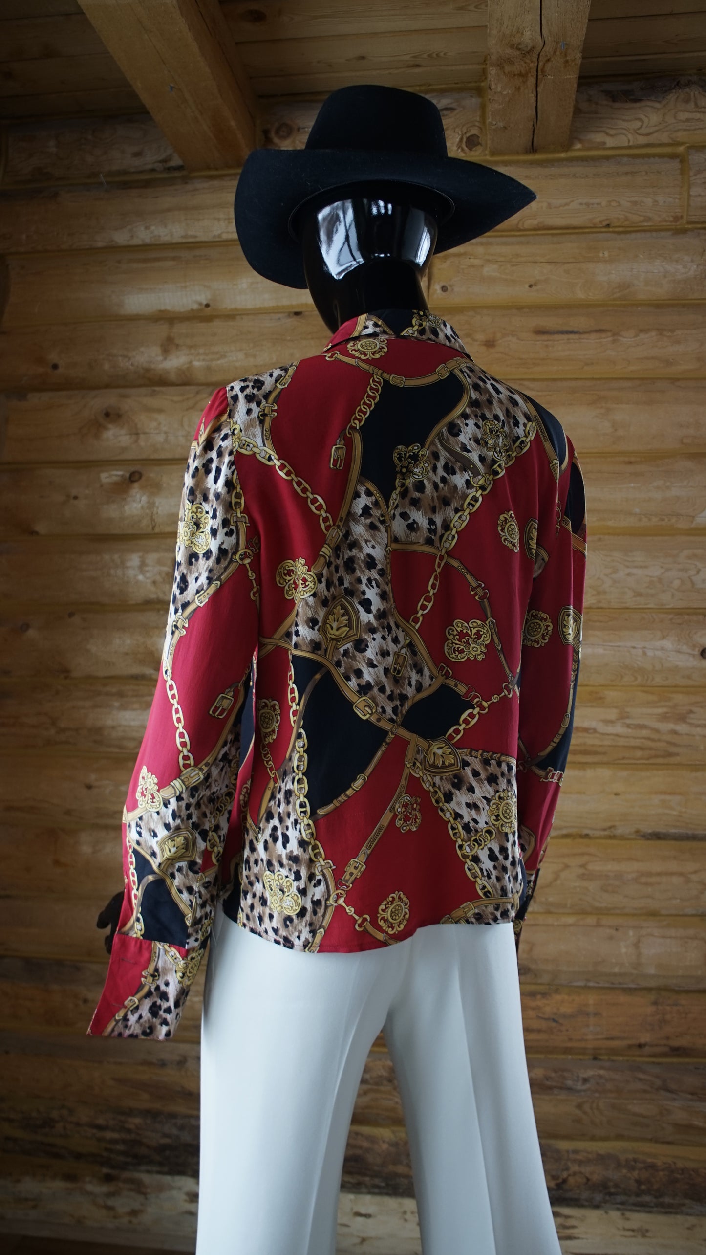 Vintage Silk Leopard Print Blouse 90's Y2K